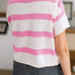 Bubblegum Pink Striped Knitted Top