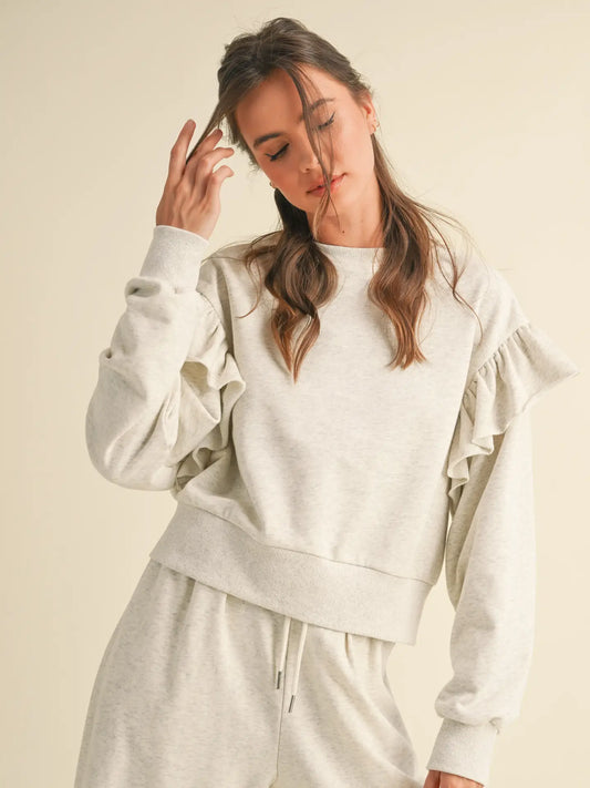 Ruffle Detail Sweatshirt