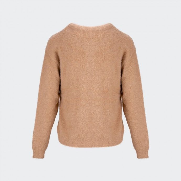 Cuddle Me Up Beige Fuzzy Sweater