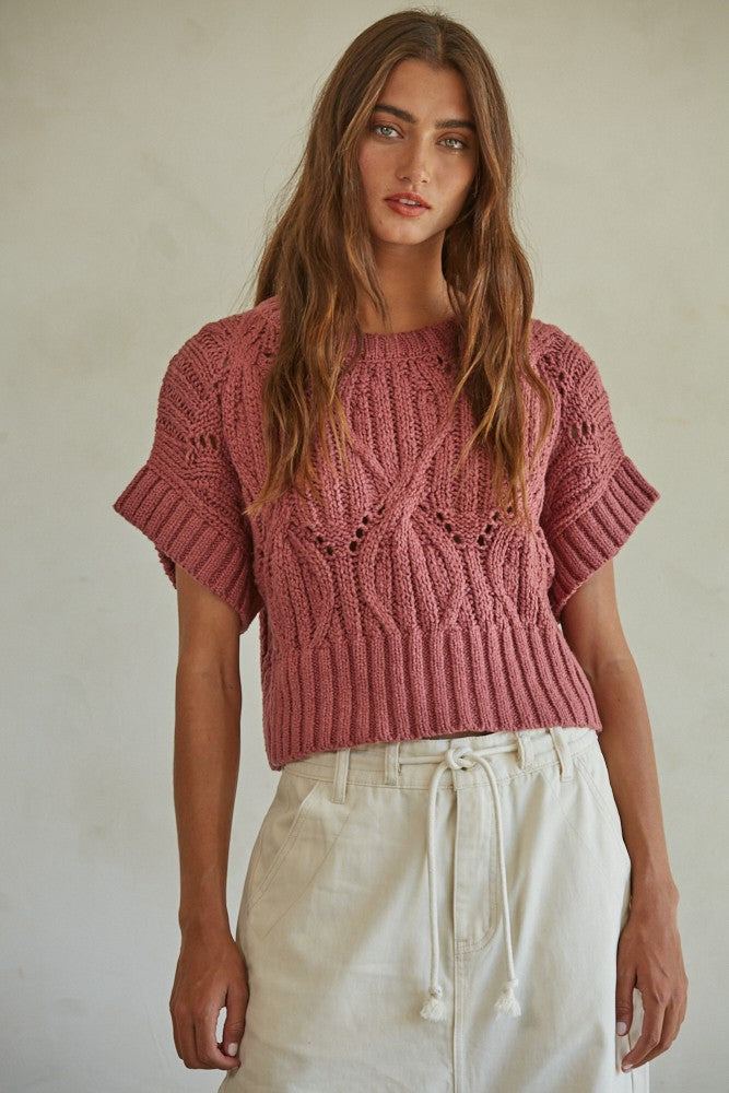 Vintage Mauve Crochet Sweater