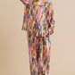 Paint Print Satin Pajama Separates