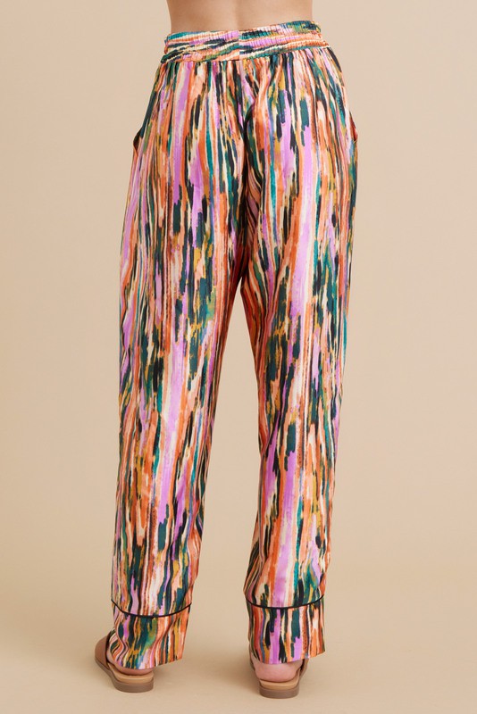 Paint Print Satin Pajama Separates