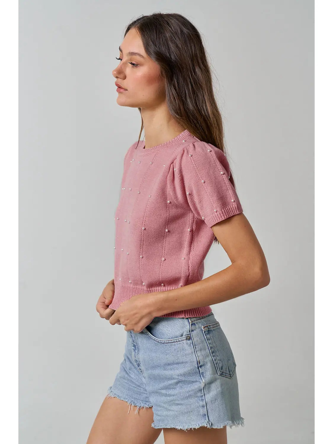 Coming Up Perfectly Pearly Petal Pink Sweater Top