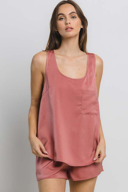 Lazy Days Mauve Sleeveless Top