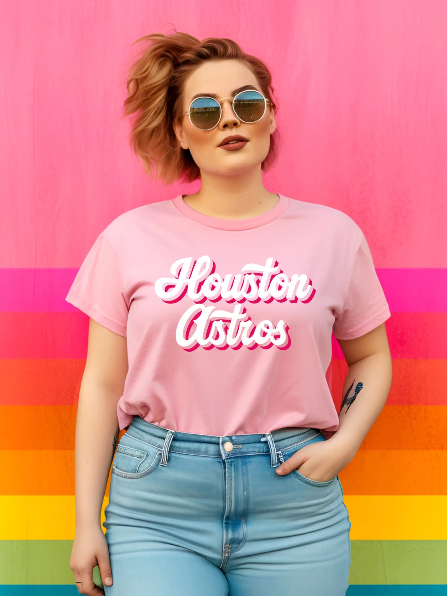 Pink Houston Astros Tee