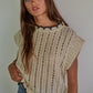 Luxe Lattice Ebony Harmony Crochet Sweater Vest