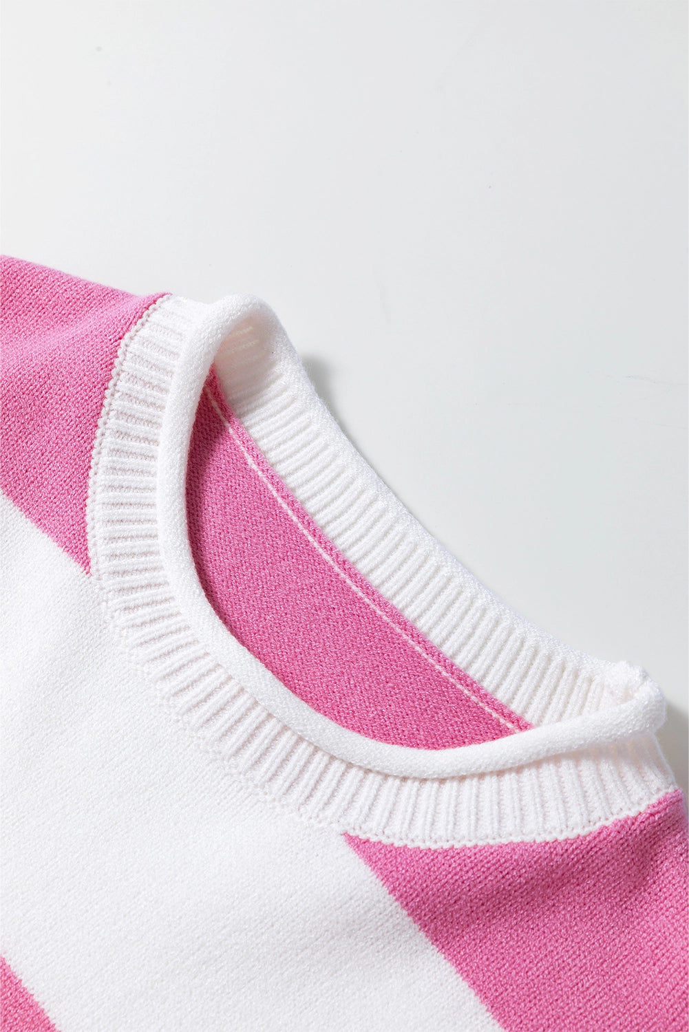 Bubblegum Pink Striped Knitted Top