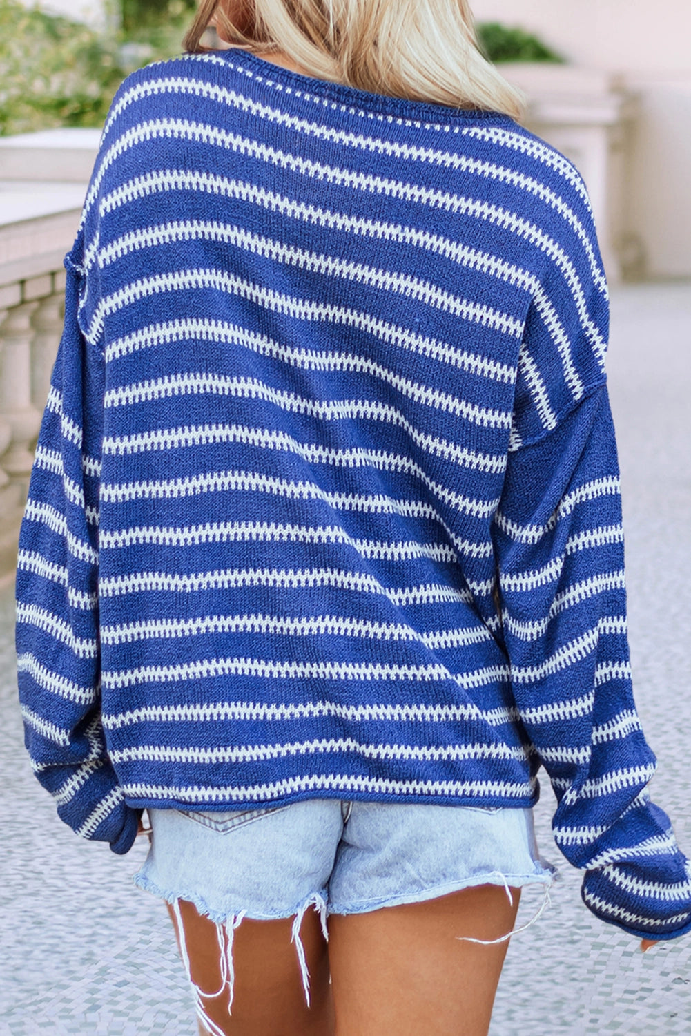 Azure Skyline Striped Sweater