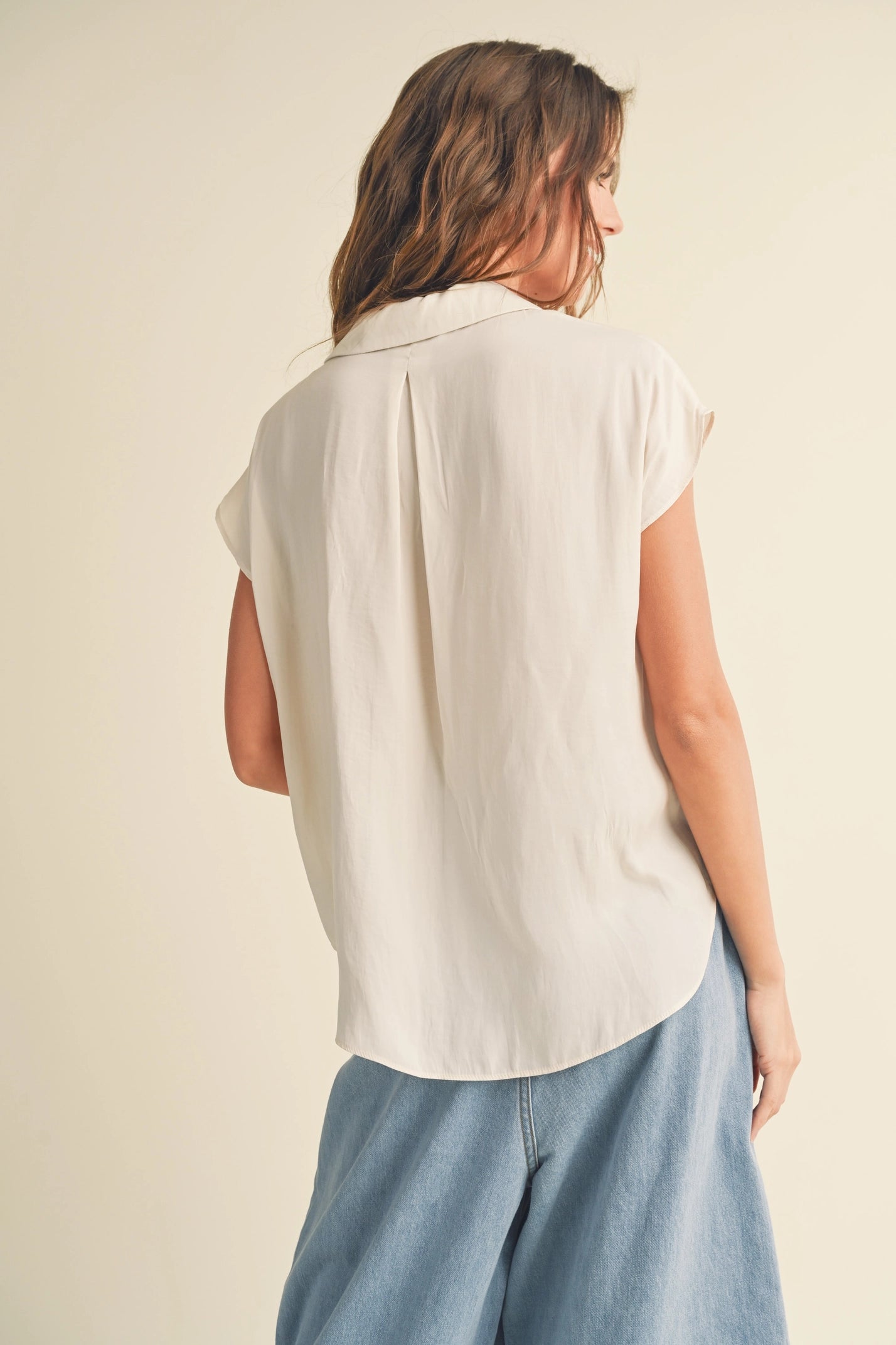 Pearl Glow Button Up Top