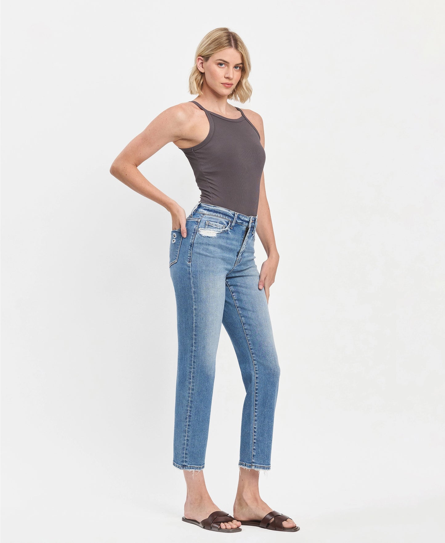 Vervet Tapered Straight High Rise Jeans