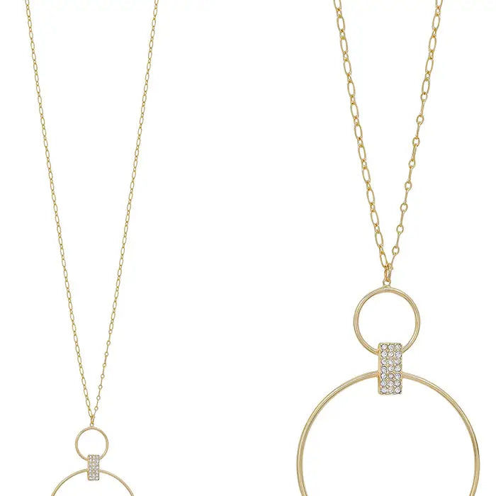 Gold Double Ring Necklace Set