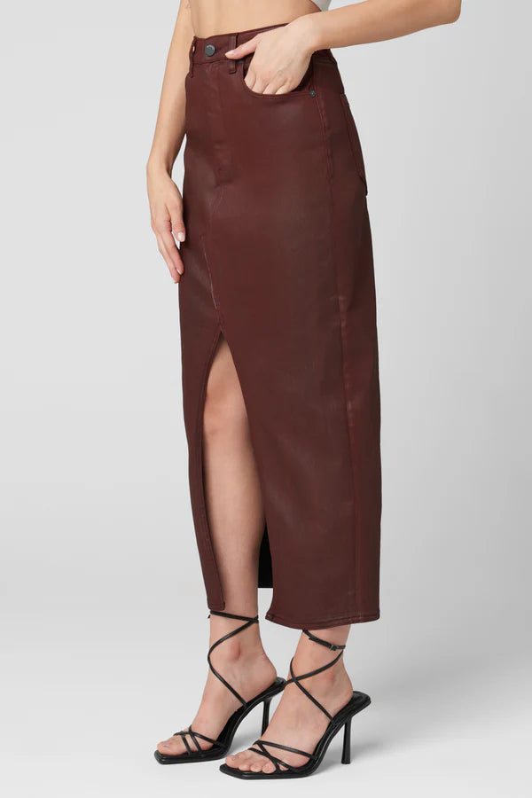 SALE - "Coffee Talk" Wine Straight Stretch Skirt