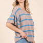 By The Sea Stripe Ruffle Sweater