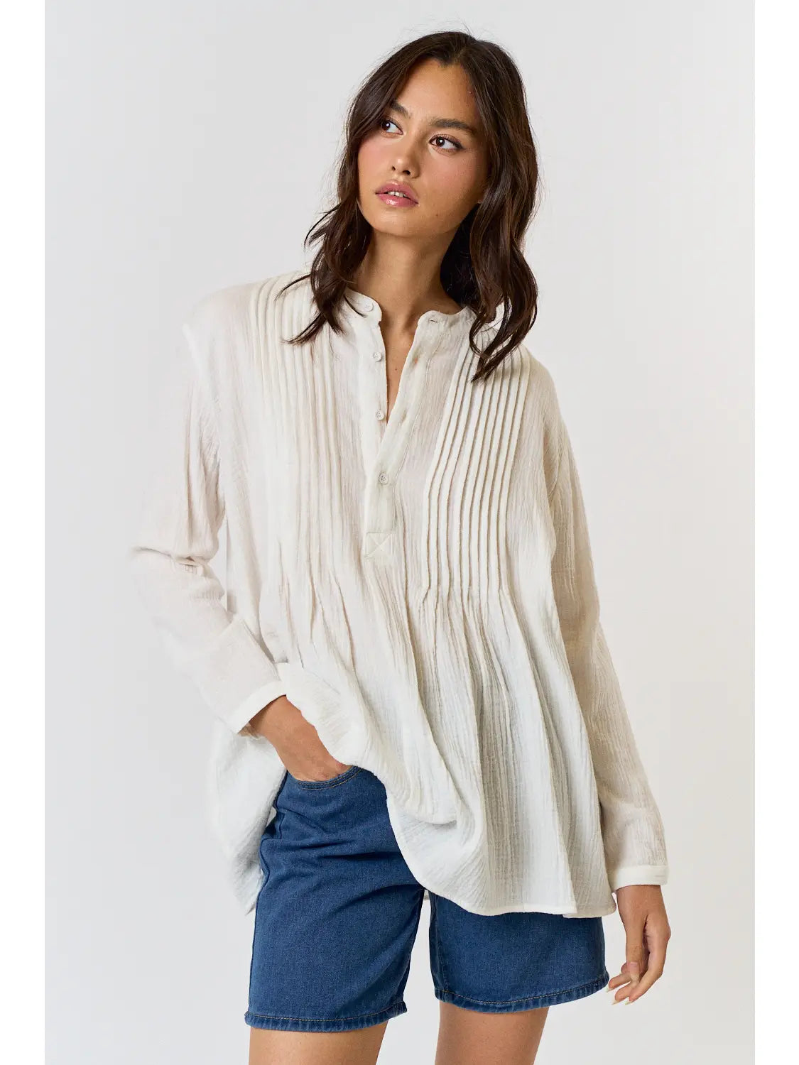 Misty Morning Pleated Pleasantries Top