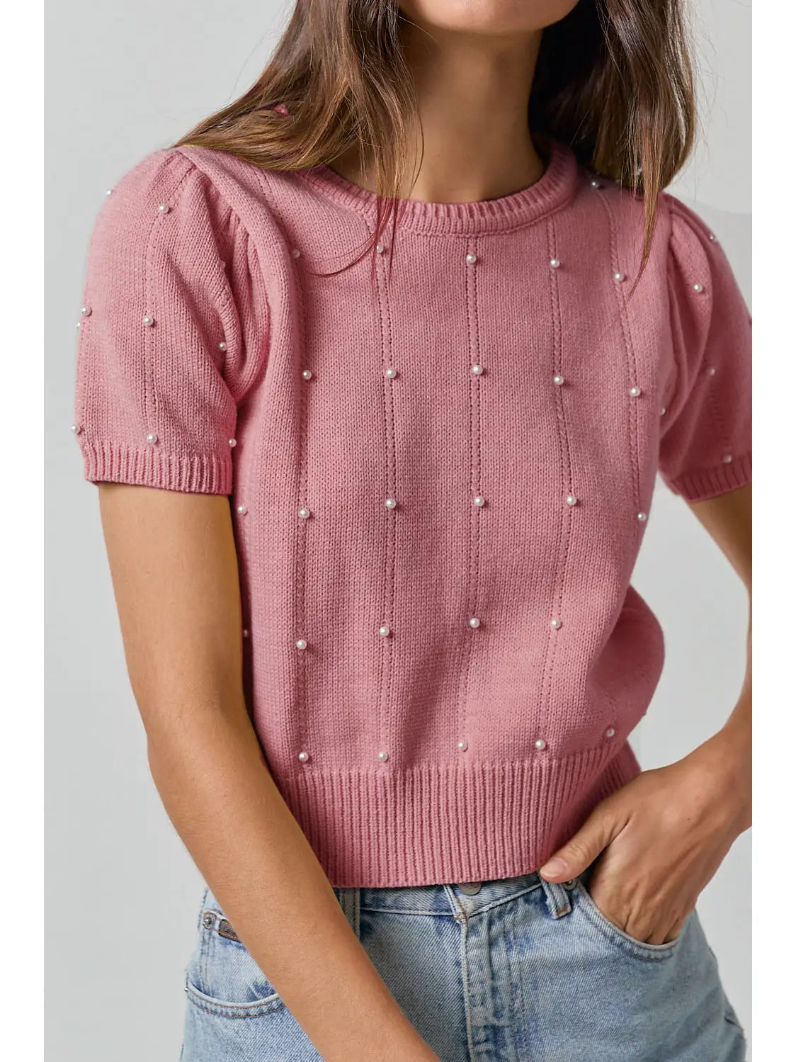 Coming Up Perfectly Pearly Petal Pink Sweater Top