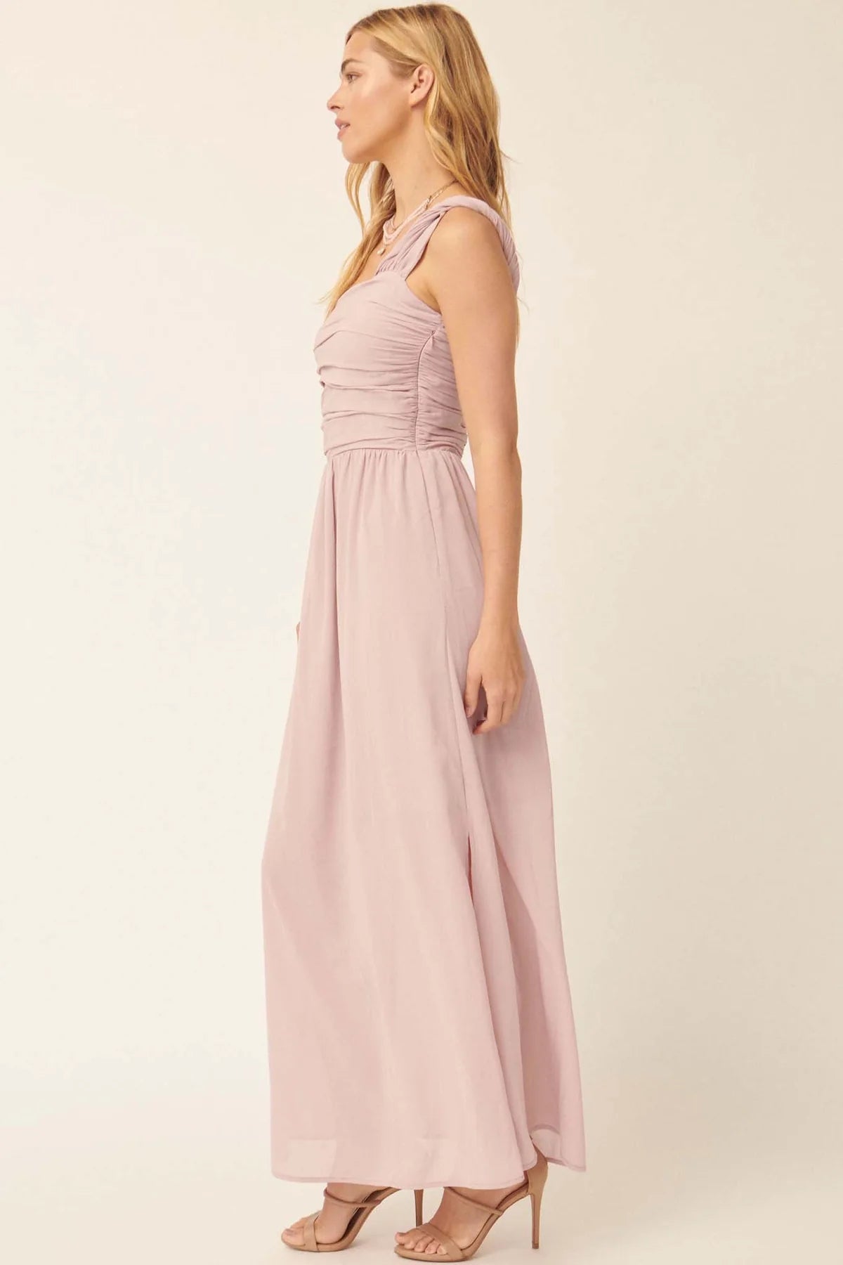 Love Goddess One Shoulder Maxi Dress