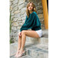 THML Velvet On The Go Emerald-Teal Blouse