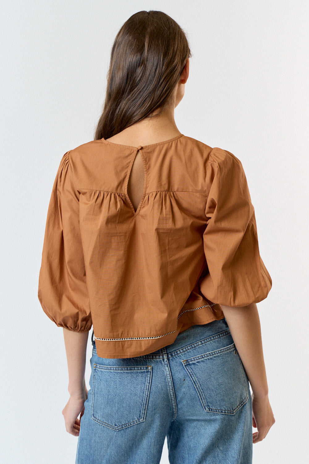 Autumn Waves Peplum Rick Rack Top