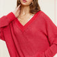 Spicy Tomato Waffle Knit Top