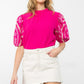 Emery Embroidered Puff Sleeve Top