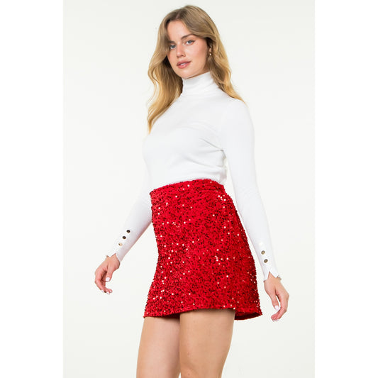 THML Radiant Red Sparkle Skort