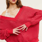 Spicy Tomato Waffle Knit Top