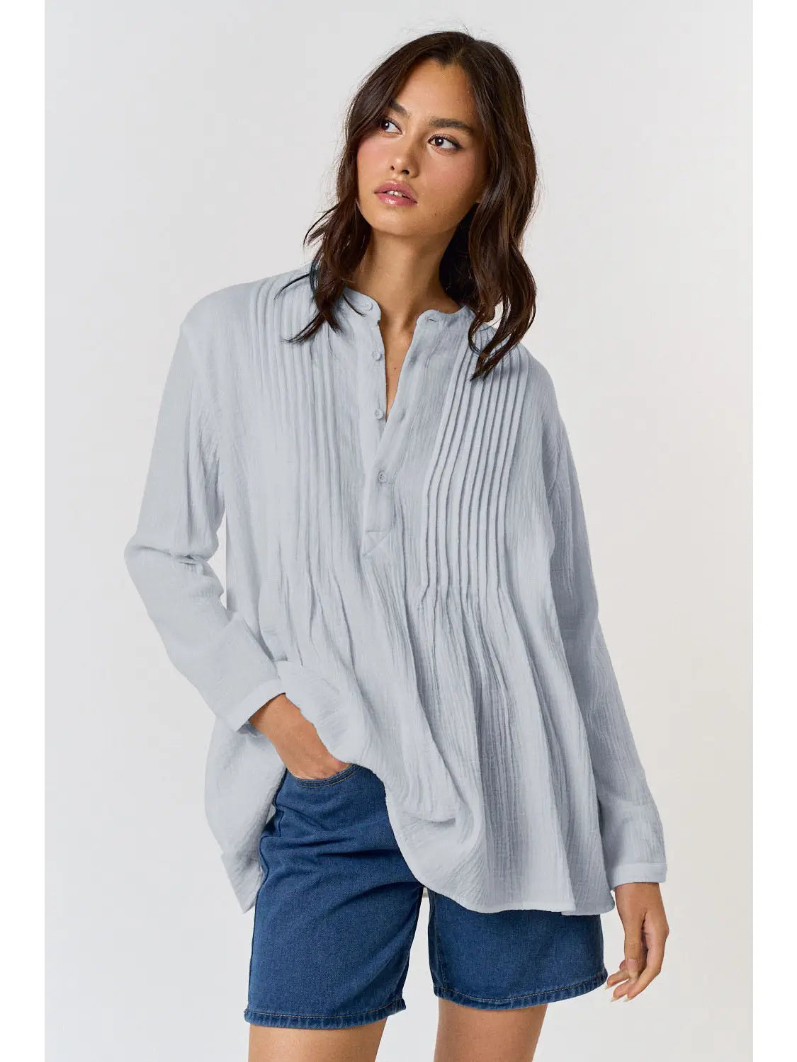 Misty Morning Pleated Pleasantries Top