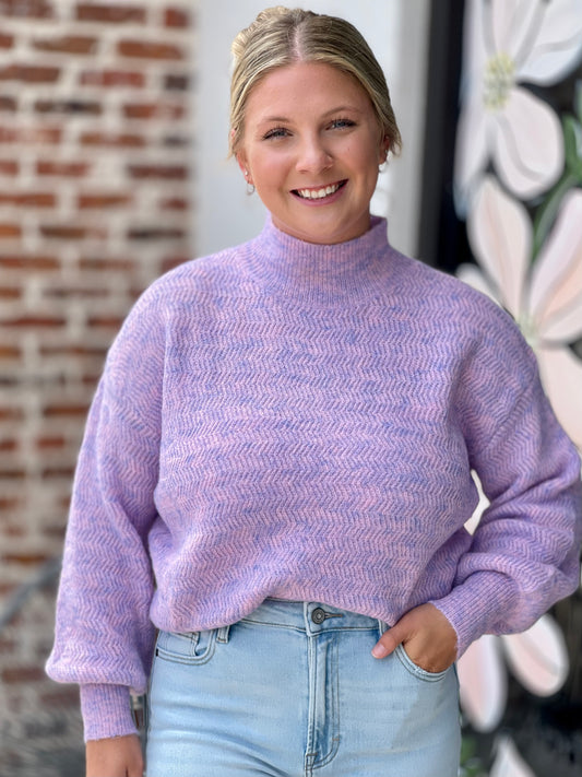 Violet Luxe Perfection Mock Neck Sweater