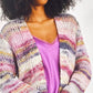 Mauve Sunset Knit Fuzzy Cardigan