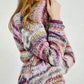 Mauve Sunset Knit Fuzzy Cardigan