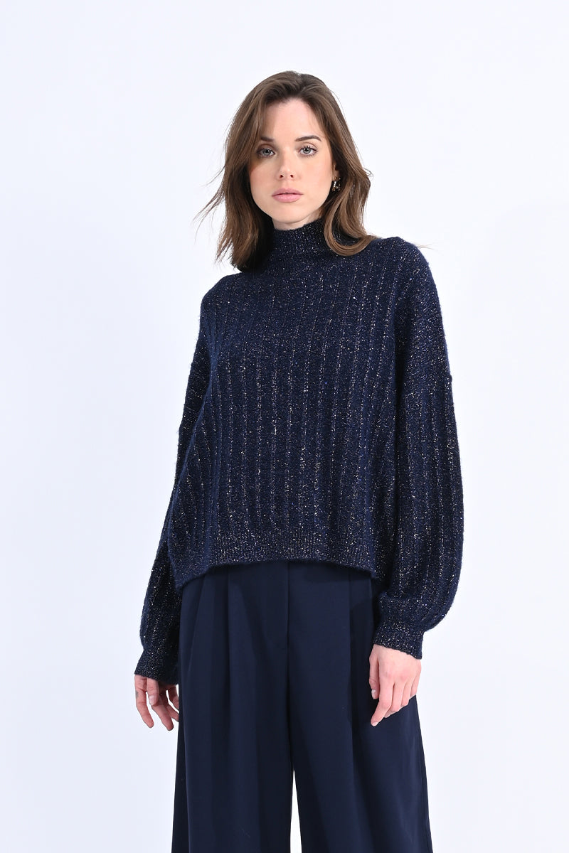 Navy Shimmer Sweater