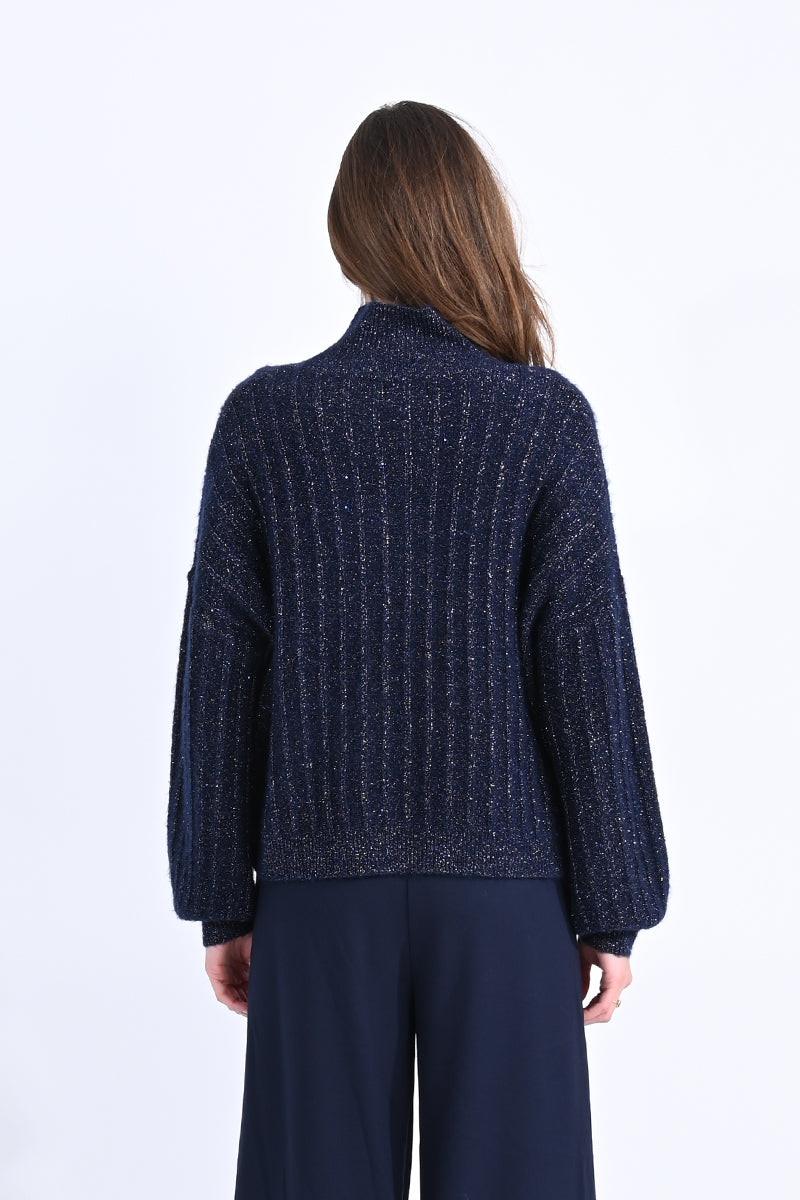 Navy Shimmer Sweater