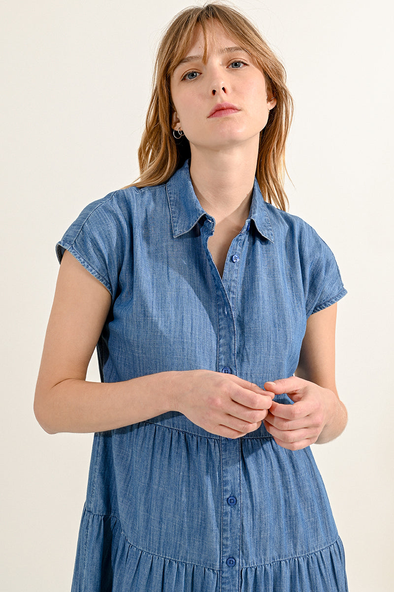 Blue Denim Shirt Dress