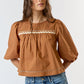 Autumn Waves Peplum Rick Rack Top