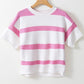 Bubblegum Pink Striped Knitted Top