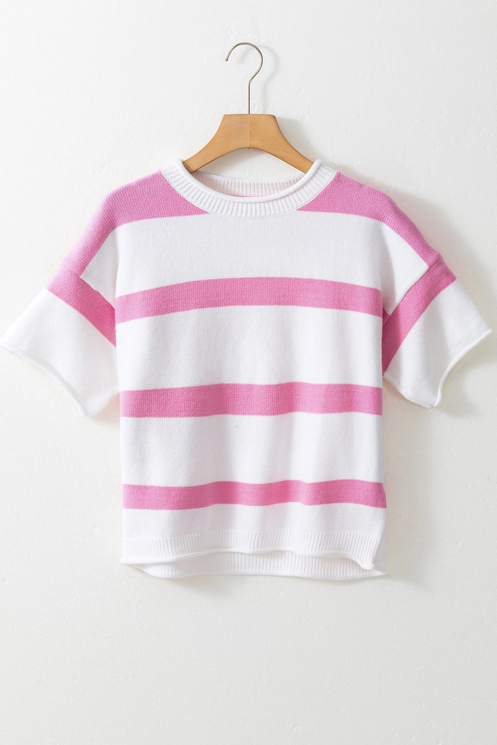 Bubblegum Pink Striped Knitted Top