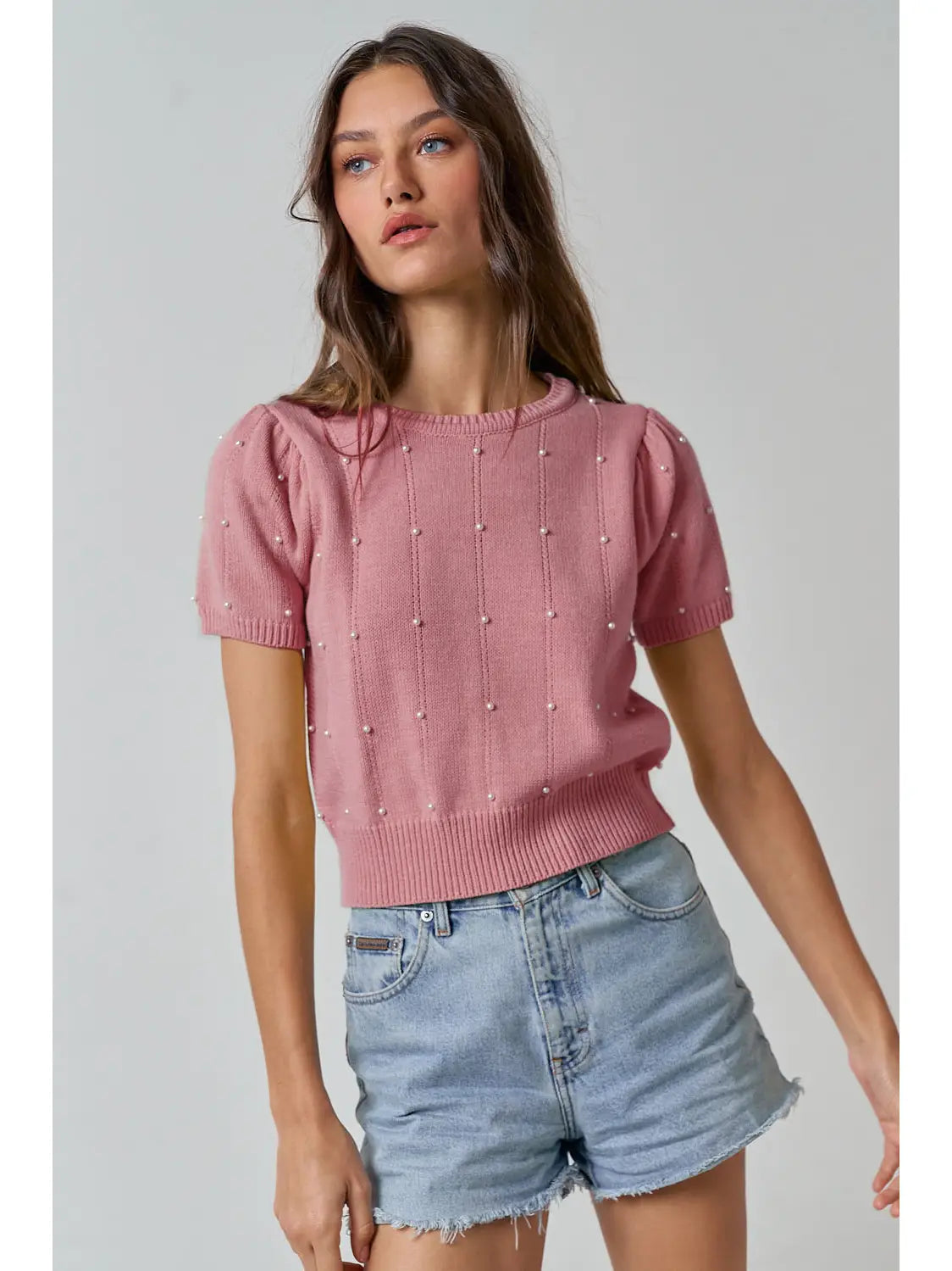 Coming Up Perfectly Pearly Petal Pink Sweater Top