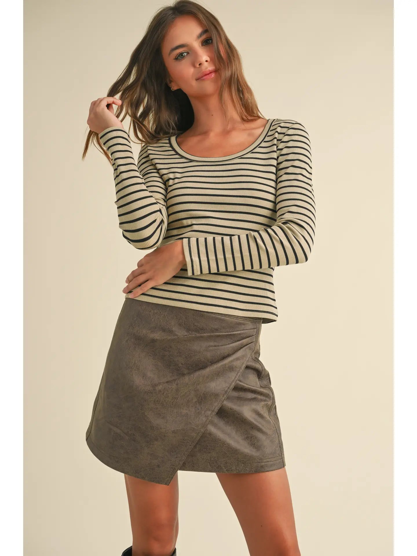 Cocoa & Ebony Striped Top