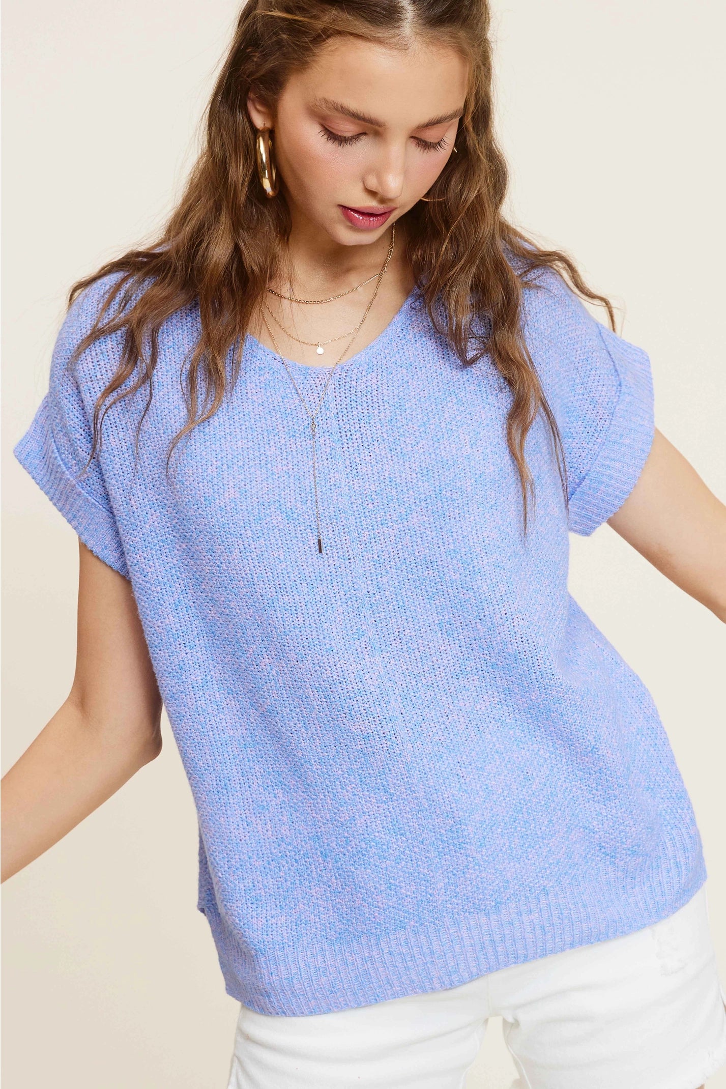 Lush Periwinkle Twinkle Sweater Top