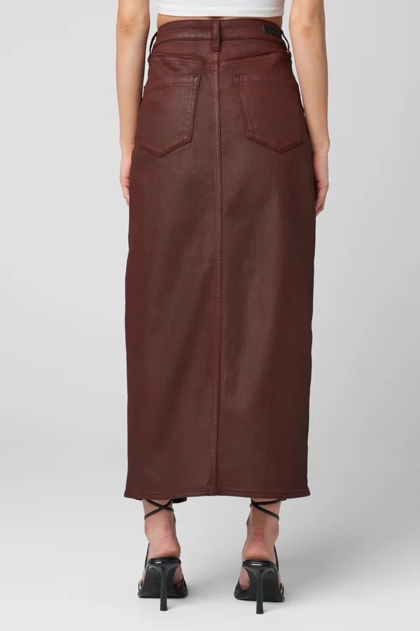 SALE - "Coffee Talk" Wine Straight Stretch Skirt