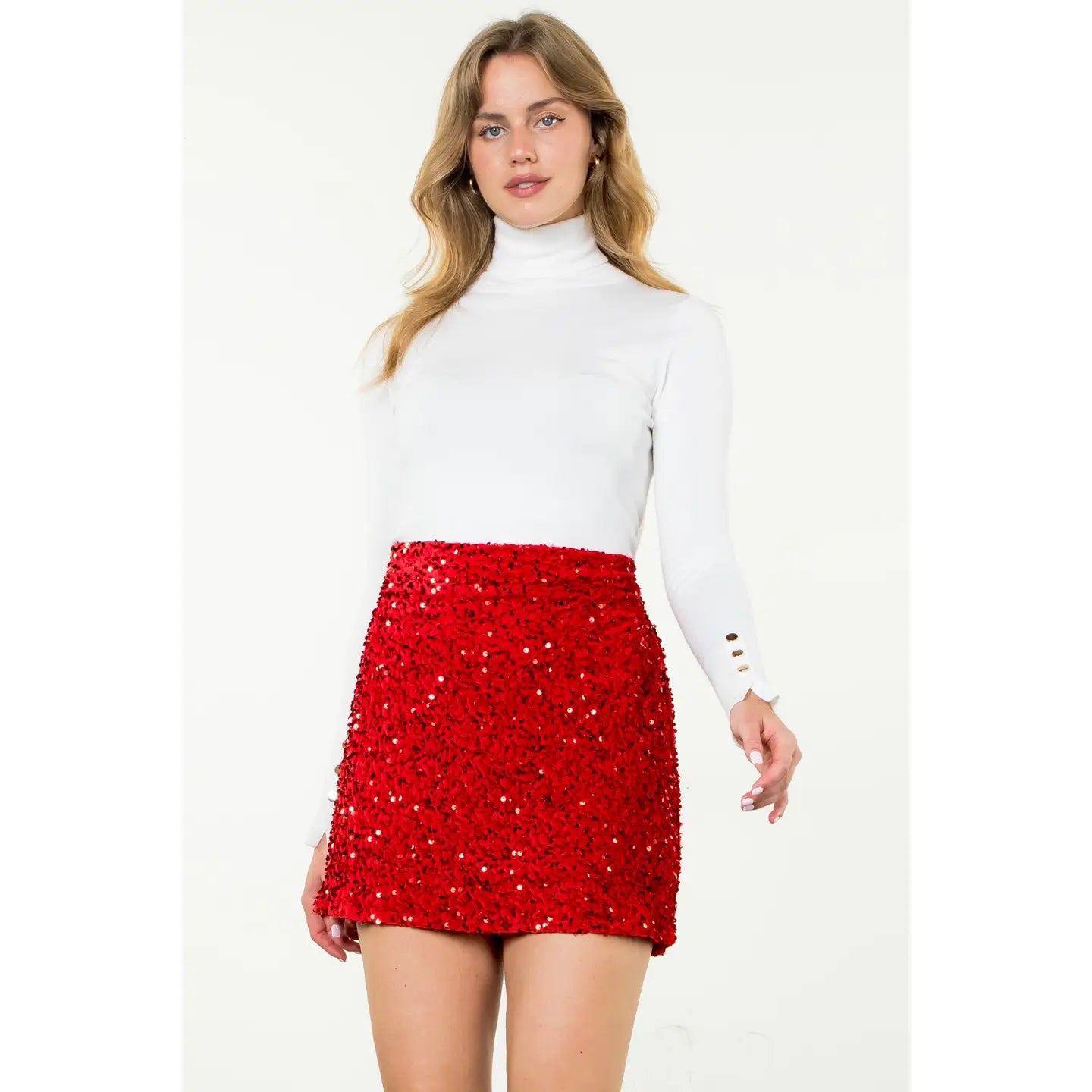 THML Radiant Red Sparkle Skort