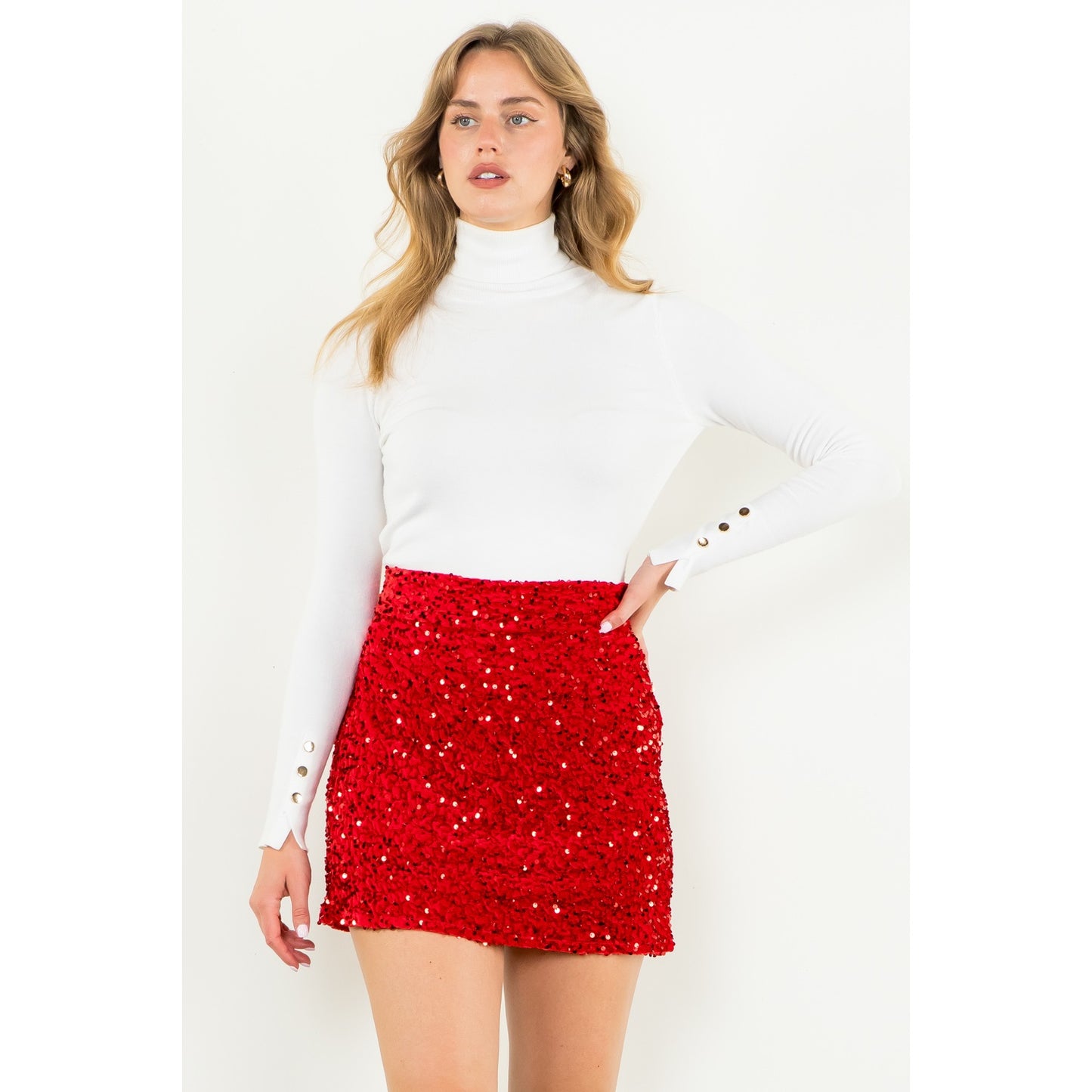 THML Radiant Red Sparkle Skort