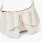 Willow Bow Baguette Shoulder Bag: White