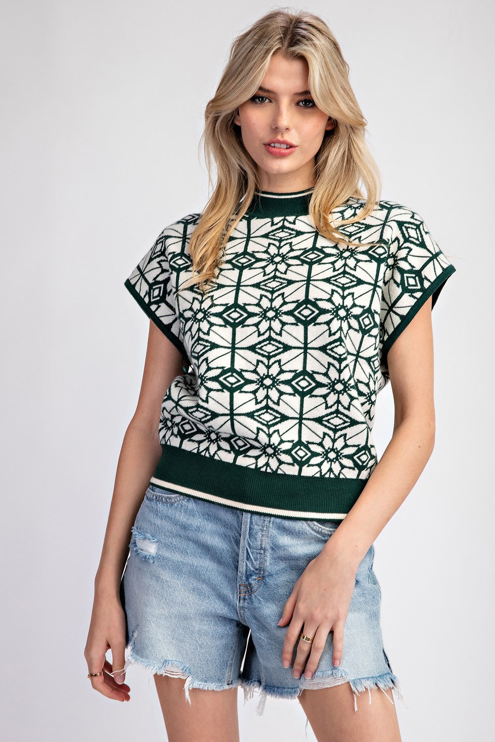 Uptown Girl Geometric Sweater Top