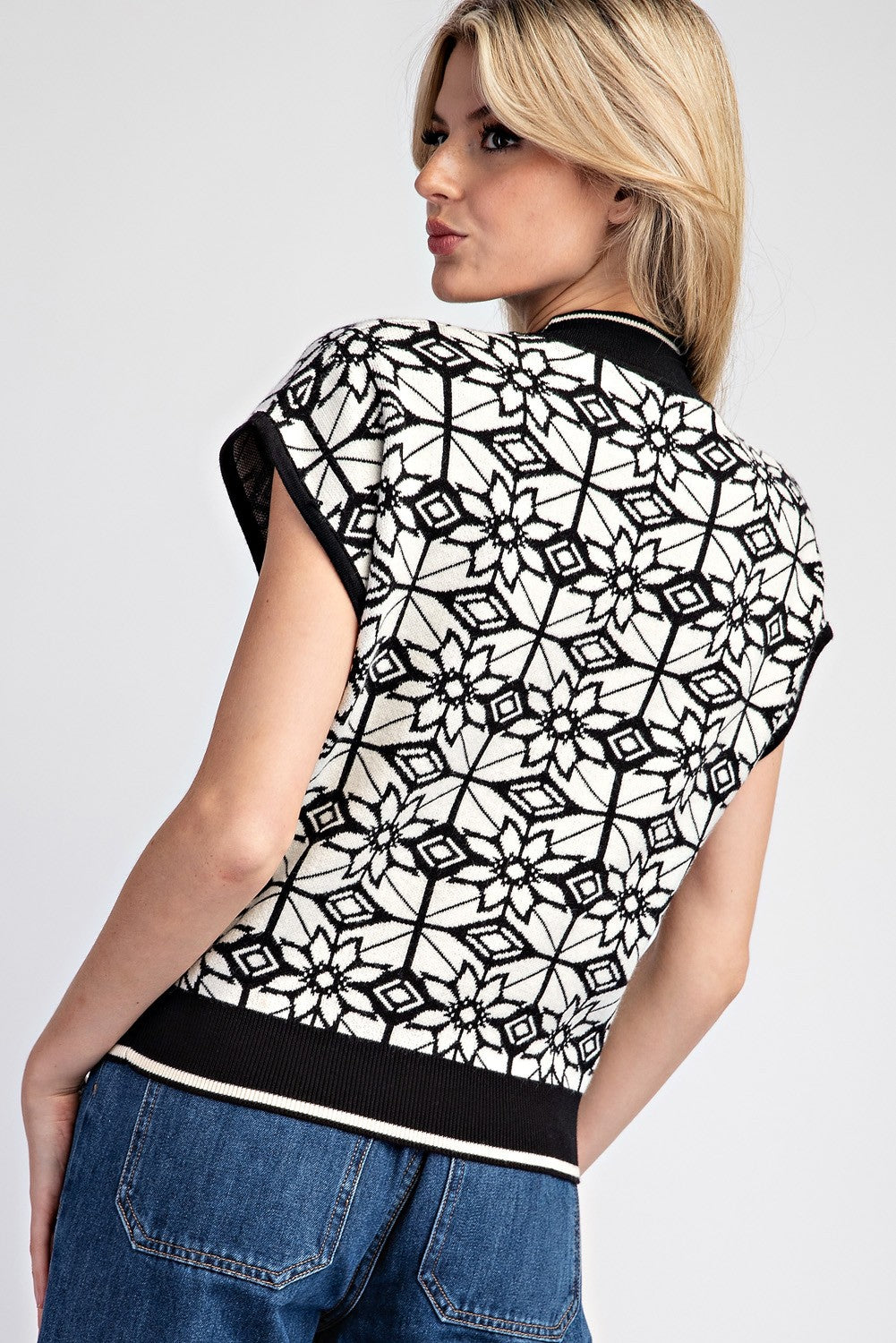 Uptown Girl Geometric Sweater Top