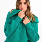 Emerald Mock Zipper Sweater